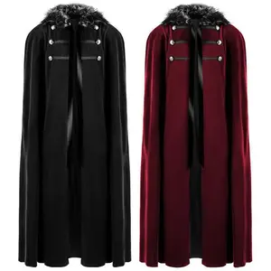 Vintage Fur Collar Cape Coat - Warm Winter Cloak for Women & Men Fantasy Costume Cosplayer Womenswear Clothes Bridal Halloween
