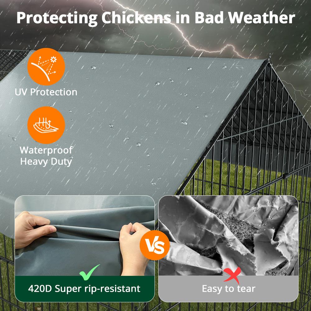 PawGiant 86''x40''Chicken Coop Large Metal Chicken Cage House Waterproof