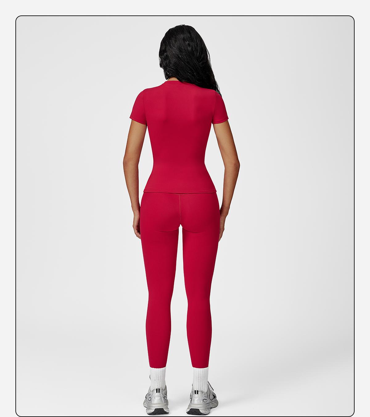 Women’s Solid Color Top & High Waist Leggings Sports Set by MFVIM - Casual, Comfortable, Breathable Two-Piece for Yoga, Gym, Workouts, Running, Ladies’ Gym Sportswear for All Seasons, Yoga Clothing Set,back to school,back to school haul