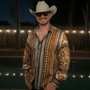 Centenario Rhinestone Long Sleeve Shirt (Slimfit)