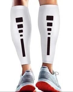 Performance Leg Calf Compression Sleeve White Elite