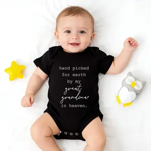 Hand Picked For Earth By My Great Grandma In Heaven Baby Bodysuit, Memorial Newborn Romper, Sentimental Baby Shower Gift for Boy Girl