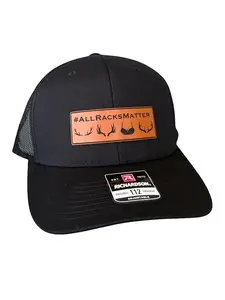 #AllRacksMatter Trucker Hat| Leather Patch Hat| Breathable Mesh Back Cap| Adjustable Fit for Everyday Casual Wear| Valentine Gift Idea for Him, Boyfriend or Partner