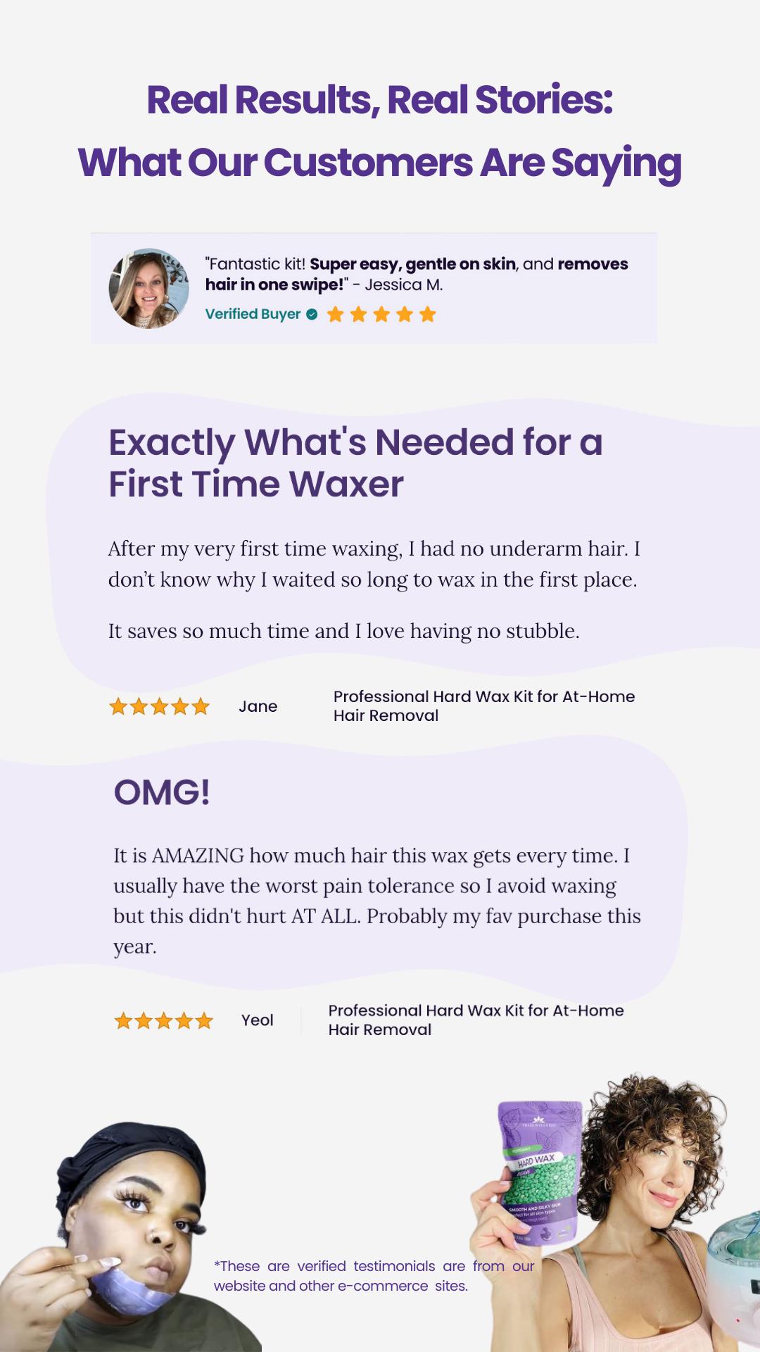 Complete Waxing Kit Set by Tress Wellness | Safe for Full Body Waxing | Armpit, Face, Legs, Brazilian and Bikini Waxing at home | At Home Waxing Kits for Women & Men | Sensitive Skin | Body Care | Waxing Hair Removal Hypoallergenic Wax Beads Hard Wax Kit