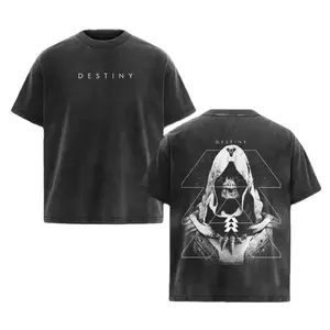 Destiny 2 Vintage Washed Tee – Effortlessly Cool Oversized Hoodie-Style Graphic Shirt, Heavyweight Retro Streetwear Cotton, Ideal for Fans of Epic Sci-Fi Movies, TV Shows, Art, and Poster-Inspired Adventures