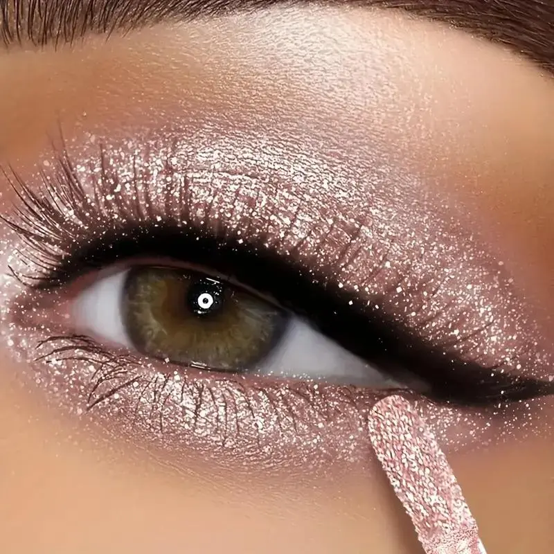 Thin glitter liquid eyeshadow, Glitter Eyeshadows, long-lasting and smudge-proof, water and sweat resistant, glitter effect suitable for everyday date makeup, Eye Makeup Products