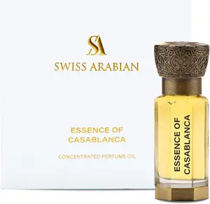 Swiss Arabian Essence of Casablanca Perfume Oil – Fruity Amber Attar with Apple, Vanilla & Musk – Long-Lasting Alcohol-Free Unisex Fragrance – 0.4 oz (12 ml)
