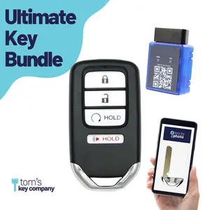 Ultimate Smart Key Bundle with Programming Tool, Aftermarket 5-Button Smart Key Fob and Key By Photo for Select Ford and Lincoln Vehicles ()