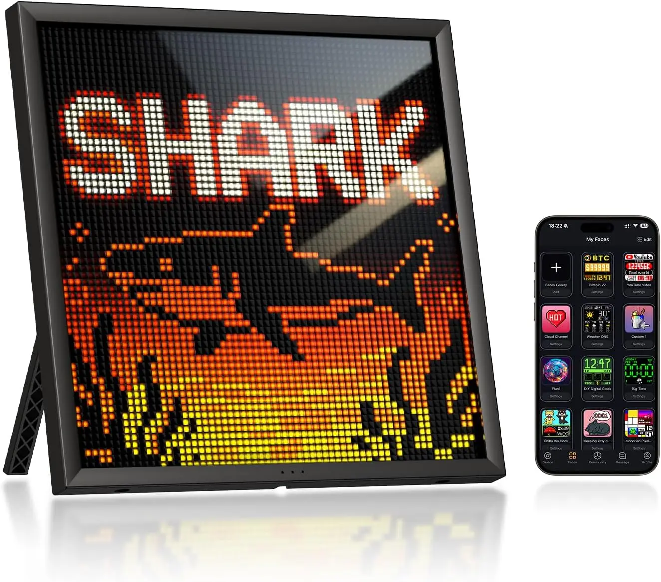 Divoom Pixoo-64 - WiFi Pixel Cloud Digital Frame with APP Control, 64 X 64 LED Panel Display Frame for Gaming Room Decor, Desk Setup Decor,TikTokShopBackToSchool