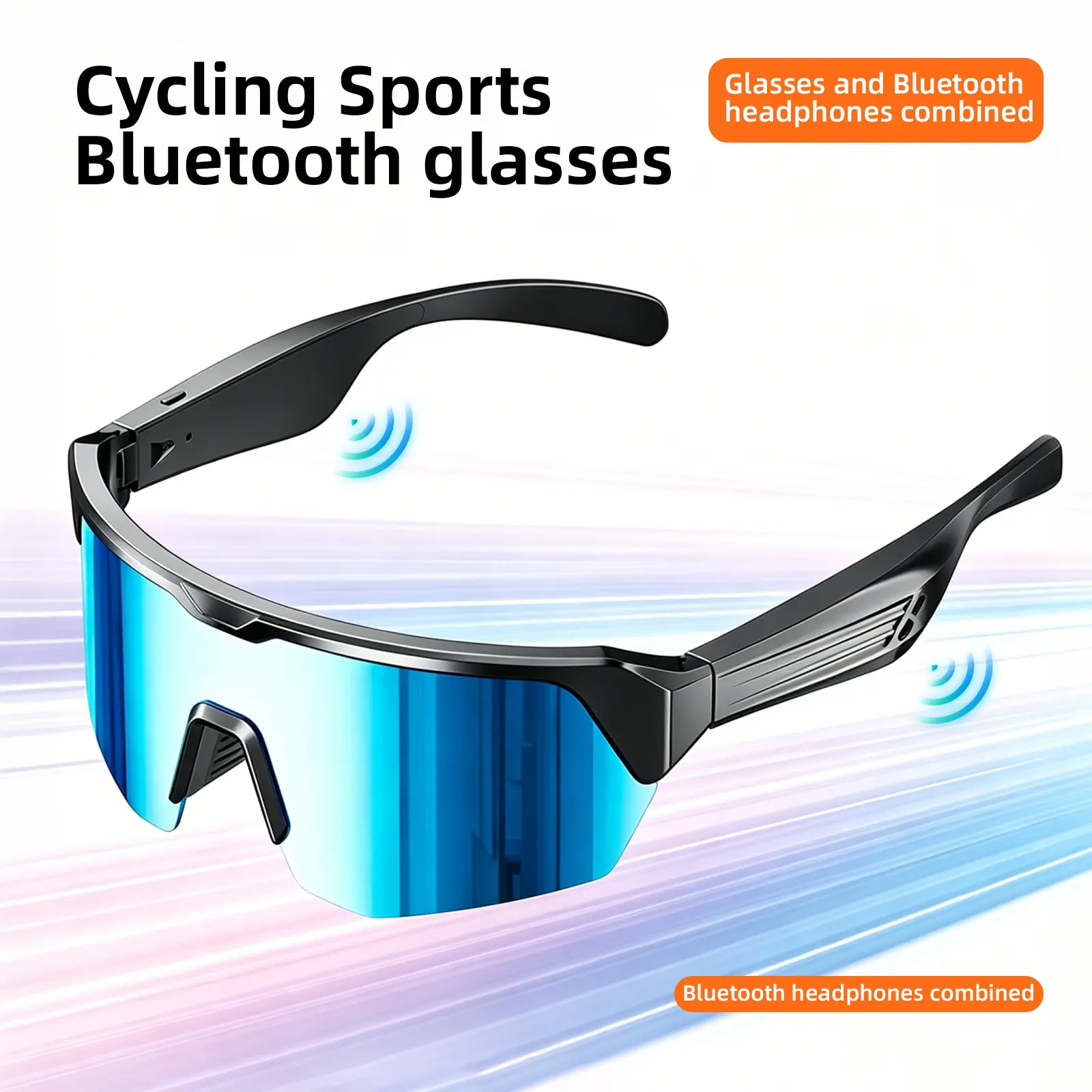 Smart Sunglasses,Smart Cycling Glasses with Bluetooth Audio,Sunglasses – UV400 Sports Sunglasses for Riding, Music & Calls Wireless Eyewear Wireless Smartglasses Headphones