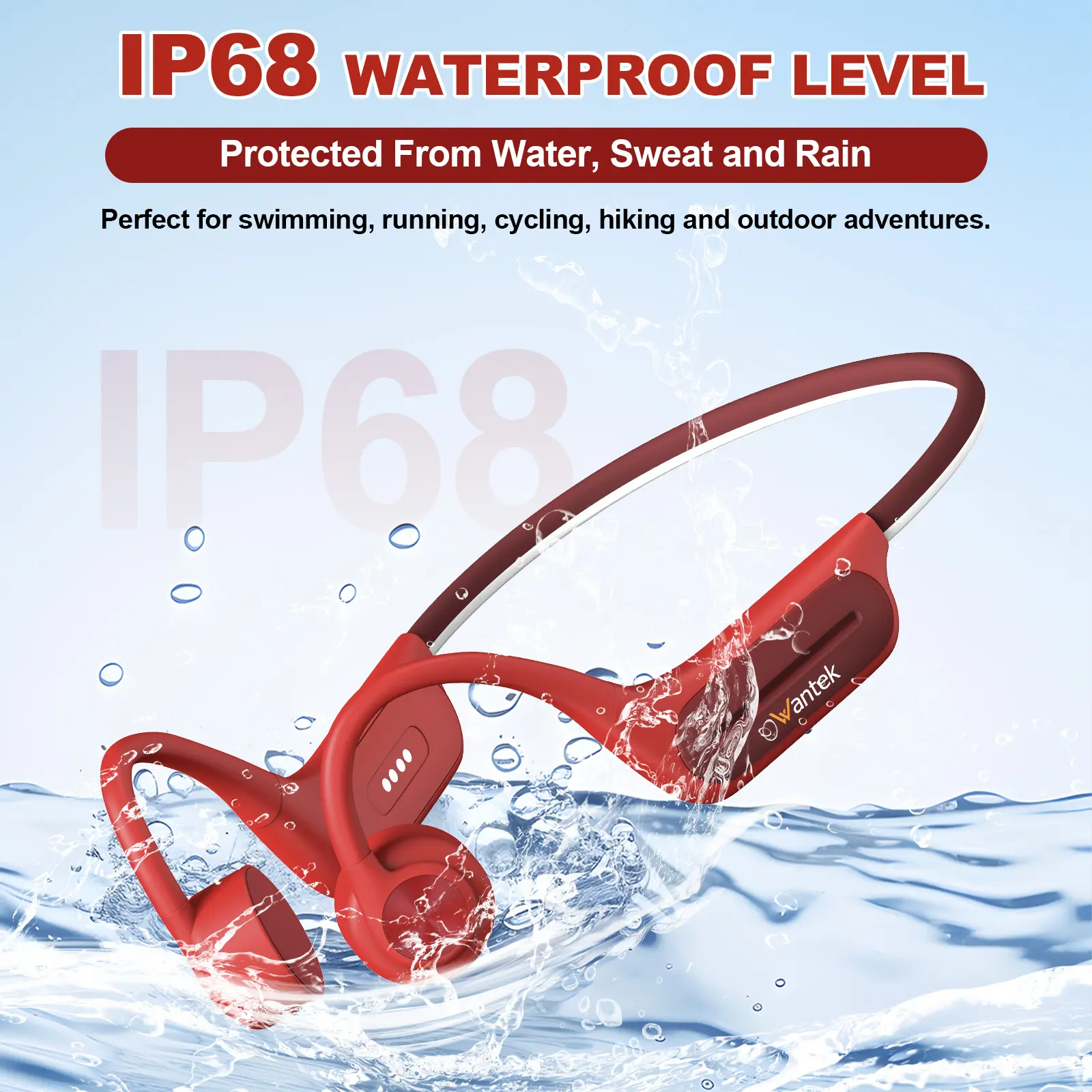 【live】 Bone Conduction Headphones - Open Ear Headphones Wireless Bluetooth,Swimming Headphones Built-in 32GB MP3,IP68 Waterproof Headphones 8Hr Playtime for Swimming,Running,Cycling,Gym earbuds, BC3 Open Ear Earphones Waterproof Sports Earphone