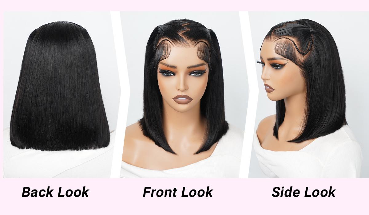 [Spring Must Have] Asteria Hair Pre-Styled Straight 13x4 Glueless Ready to Go Lace Frontal Wig Human Hair Wigs Pre Bleached Beginners Glueless Wig Valentine Musts
