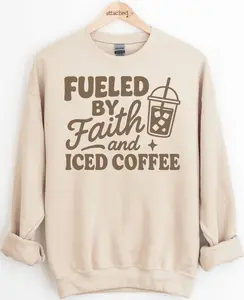 Faith & Iced Coffee Color On Color Graphic Top