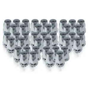 TORQUE 40 Pack of 33mm Chrome Standart Screw-on Lug Nut Covers for Volvo (VNL) & International & Peterbilt & Kenworth & Mack & Freightliner (Columbia Cascadia M2 FLD) Semi Trucks (4 x TR10326)