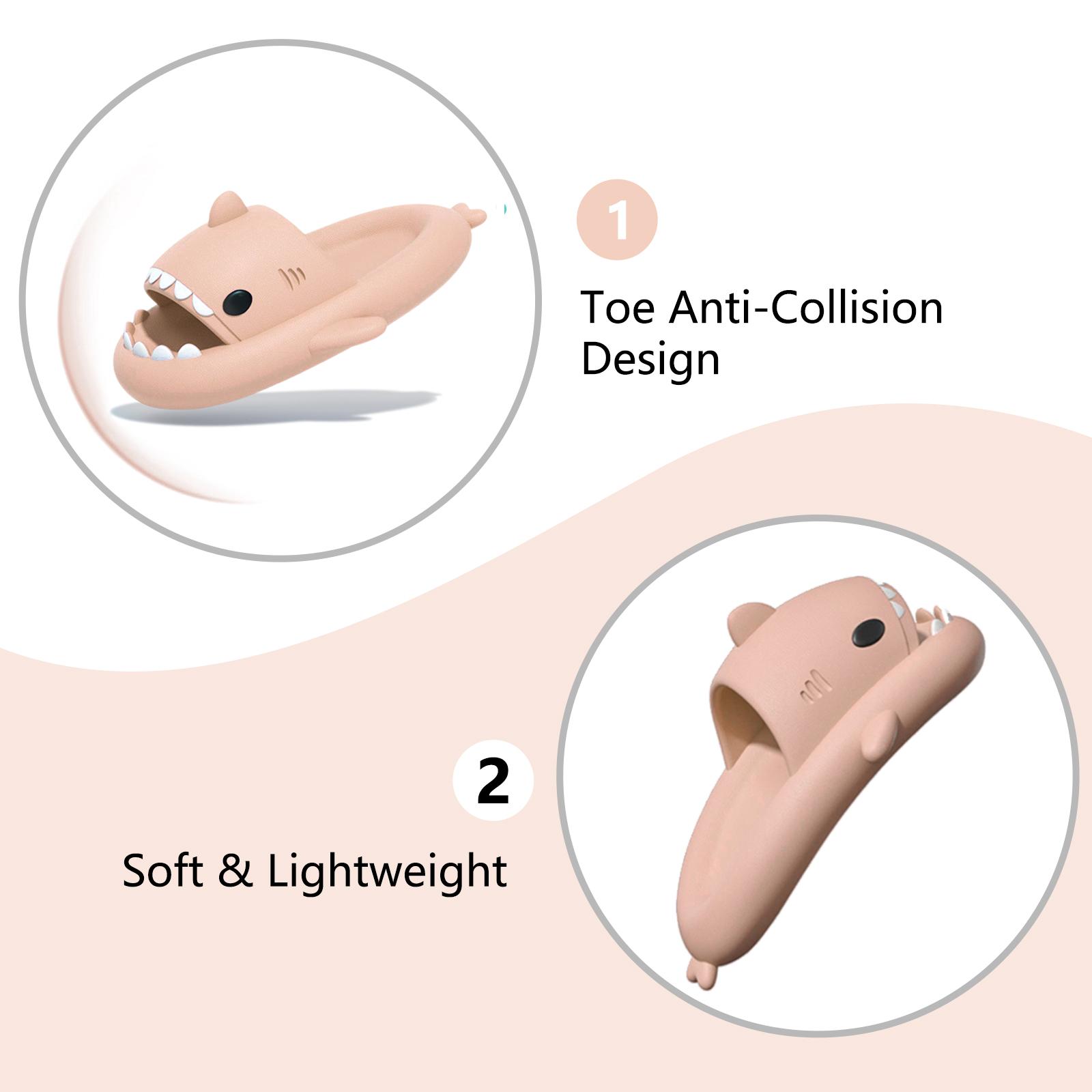 Shark Slides for Women and Men, Cute Shark Slippers Adult Youth Cloudy Summer Soft Lightweight Anti-Slip Thick Sole Beach House Cloud Cushioned Shower Slide Sandals Indoor Outdoor