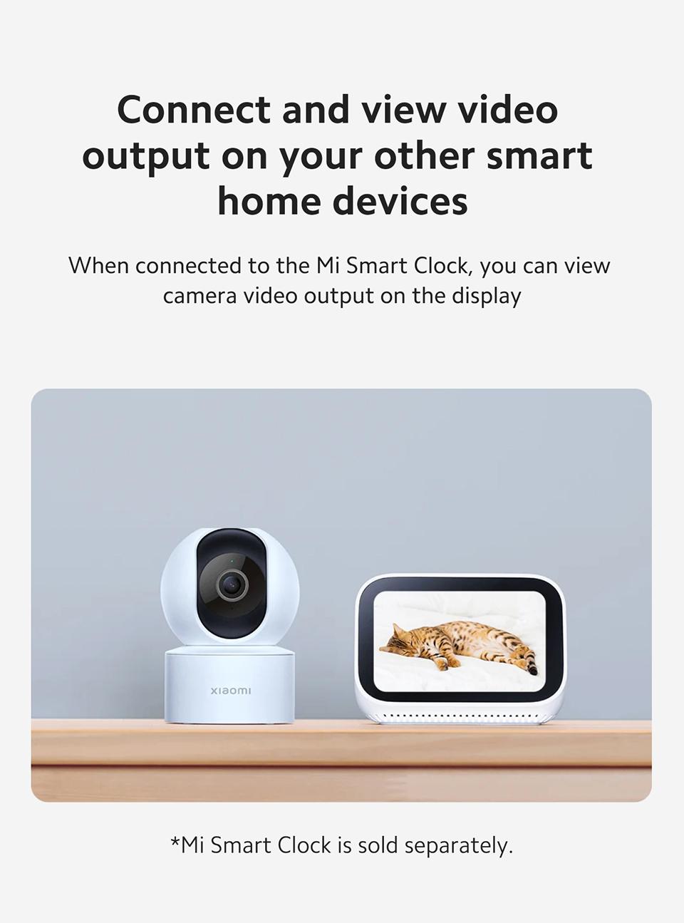 Xiaomi Smart Camera C200, 360° Vision, AI Human Detection, Clear and Crisp Video, Enhanced Night Vision, Full Encryption for Privacy Protection, Smart Voice Control, Fast Forward Playback Speed, White Safety Card Device Micro Sd Plug