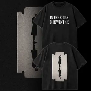 Peaky Blinders Tommy Shelby In The Bleak Midwinter Graphic Tee Washed – Shelby Brothers Gangster Streetwear Retro Shirt, Birmingham Crime Drama TV Series Quote Merch, Minimalist Razor Blade Art Heavy Cotton Oversized Hoodie Fit Apparel