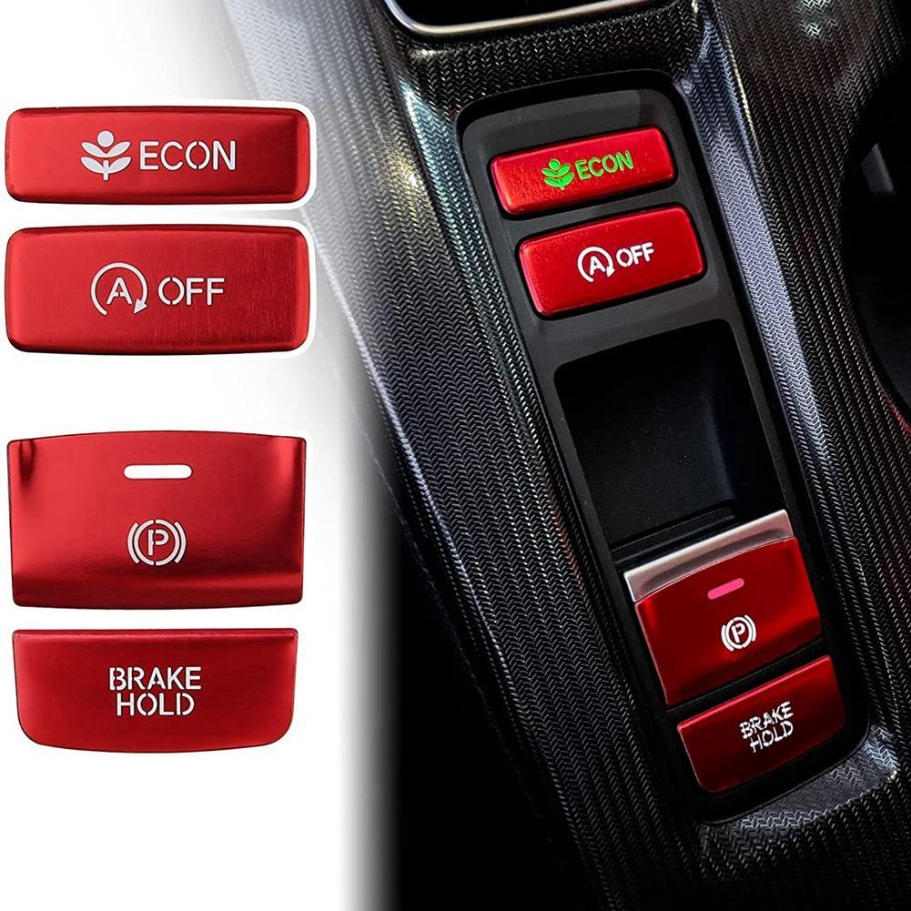 Center Console Gear Panel Handbrake Button Cover Trim Aluminium Sticker for 11Th Gen Honda Civic 2022 Accessories,Red Center Console Gear Panel Handbrake Button Cover Trim Aluminium Sticker for 11Th Gen Honda Civic 2022 Accessories,Red