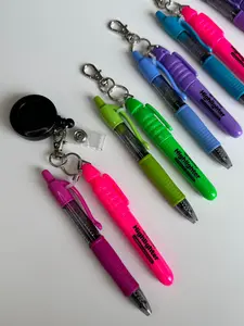 Gel pen and highlighter for nurse badge reel accessory nicu nurse badge reel medical assistant breakaway lanyard pen keychain new nurse gift