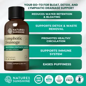 Nature's Sunshine Lymphatic Drainage Support Supplement - Herbal Extracts for Detox, Reduces Puffiness & Bloating
