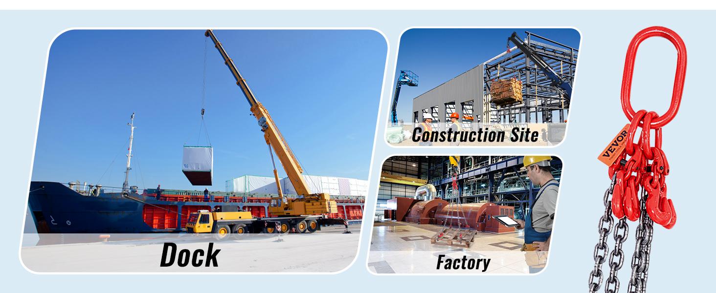 VEVOR Chain Sling, TikTokShopBlackFriday, 11000 lbs Weight Capacity, 5/16'' x 5' G80 Lifting Chain with Grab Hooks, DOT Certified, Blackening Coating Manganese Steel & Adjustable Length, for Dock Factory Construction Site VEVOR Super Brand Day VEVOR Chain Sling, TikTokShopBlackFriday, 11000 lbs Weight Capacity, 5/16'' x 5' G80 Lifting Chain with Grab Hooks, DOT Certified, Blackening Coating Manganese Steel & Adjustable Length, for Dock Factory Construction Site VEVOR Super Brand Day