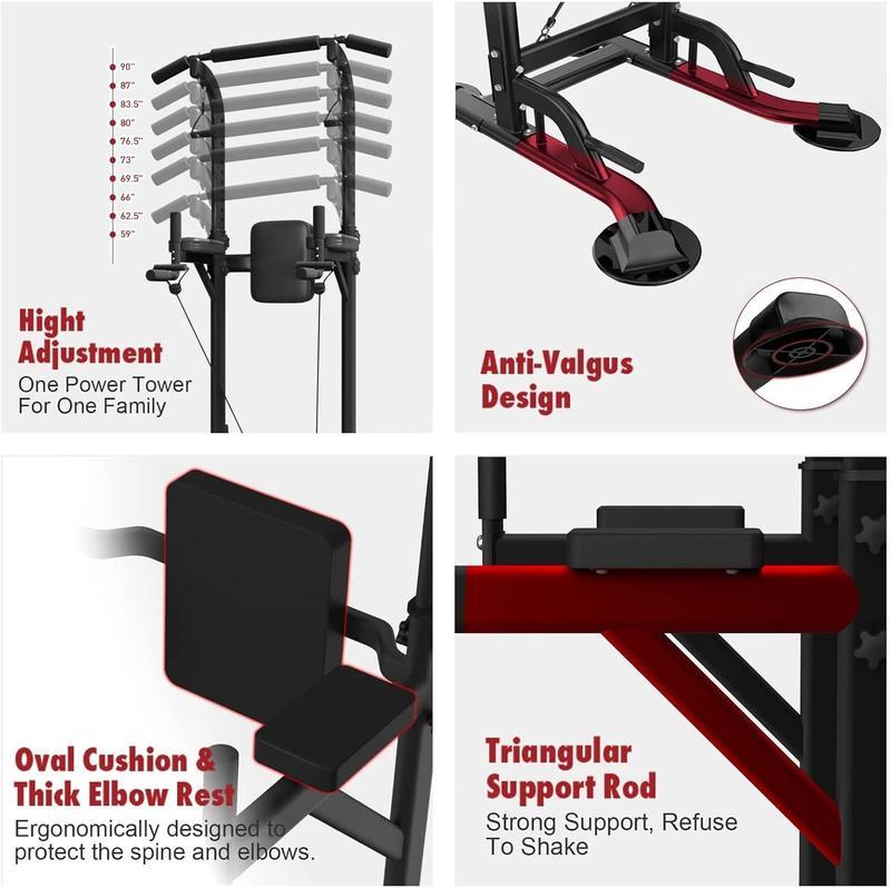 multi-functional Power Tower Pull Up Bar & Dip Station | Multi-Function Strength Training Home Gym Equipment | Adjustable Height for Full Body Workout | 450LBS Capacity