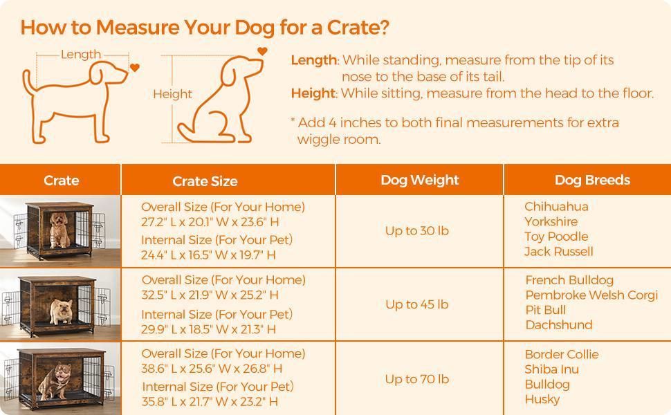 SONGMICS HOME Feandrea Dog Crate Furniture, Side End Table, Modern Kennel for Dogs Indoor, Heavy-Duty Dog Cage with Multi-Purpose Removable Tray, Double-Door Dog House