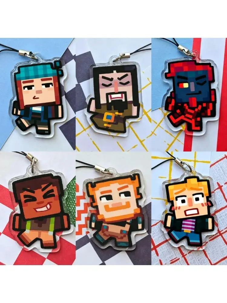 MC Pixel Acrylic Charm, Story Mode (Jesse, Petra, Lukas, Ivor, Gabriel) | Bag Keychain