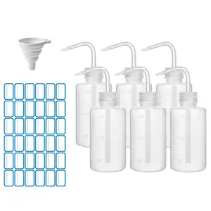6Pcs 8oz/250ml Squeeze Bottles for Liquids, LDPE Plastic Safety Squirt Bottle with Narrow Mouth & Scale Labels, Small Watering Can for Indoor Plants, Lab Tattoo Cleaning Tools - Home Improvement.