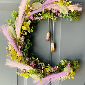 14” crescent moon Ostara spring wreath