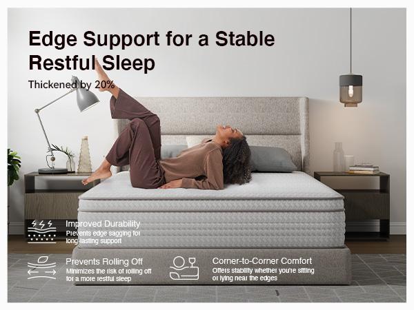 Hybrid Mattress Fiberglass-Free Full/Queen/King -6/8/10/12/14 Inch-Perfect Balance of Softness & Firmness: High-Quality Mattress for All Sleepers & Body Alignment-Motion Isolation Mattress.Holiday Haul Hybrid Mattress Fiberglass-Free Full/Queen/King -6/8/10/12/14 Inch-Perfect Balance of Softness & Firmness: High-Quality Mattress for All Sleepers & Body Alignment-Motion Isolation Mattress.Holiday Haul