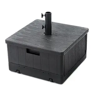 Home Zone Living 119lbs 21" Square Heavy Duty Planter Umbrella Base, Wheels, Convertible as Table or Planting Box, Supports Up to 11 Ft Umbrella