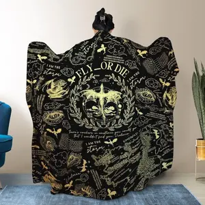 Fourth Wing Flannel Blanket – Dragon Rider Fantasy Throw Blanket, Soft Cozy Bookish Gift for Readers, Sofa Bed Home Decor