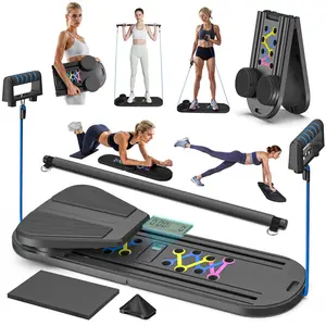 Pilates Board Pilates Reformer Set, Pilates Board for Home Workout Foldable Pilates Reformer Board for Women, 6 in 1 Multifunctional Pilates Equipment