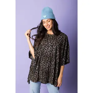 Day Dreamer Grey Leopard Top