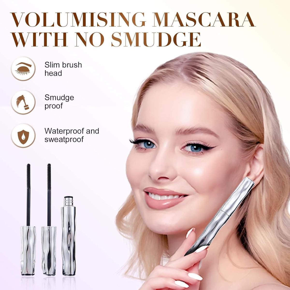 Eyelash Primer,Tubular Eyelash Primer,WaterproofLong Curling Mascara,Natural and Non-Smudged,Threaded Long-Lasting Curling Mascara Get Buildable Volume and Length for Bold