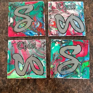 Handmade ceramic coasters