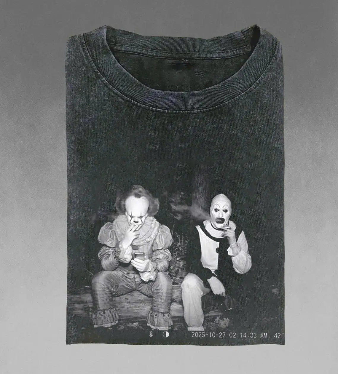 Pennywise and Art Smoking Shirt, Funny Horror Trail Cam Tee, Creepy terrifier T Shirt, IT Horror Movie Fan Gift, Comfort Colors Tee