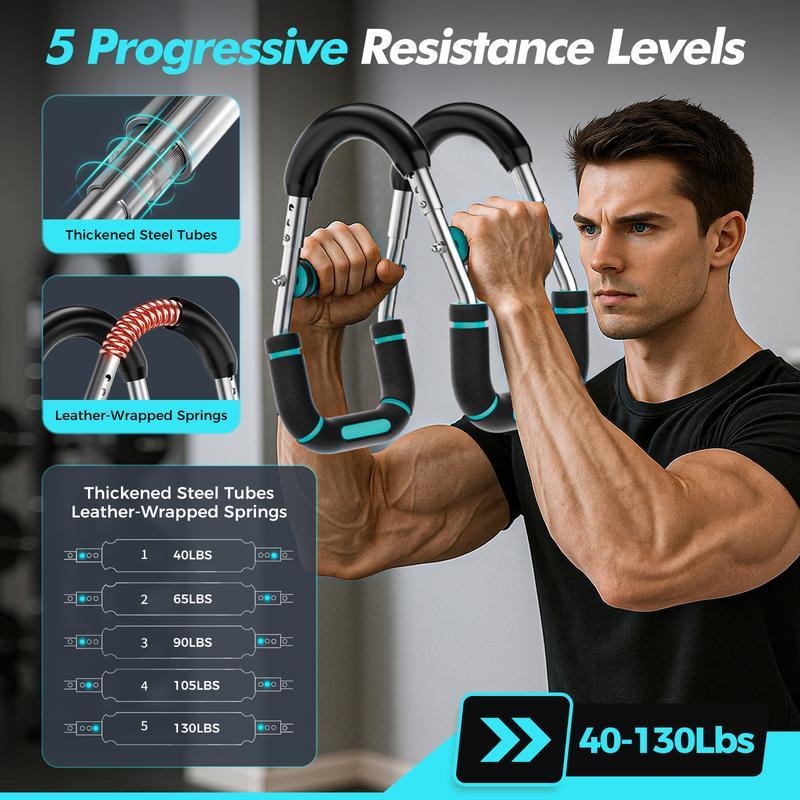 Adjustable Power Twister Bar Arm Trainer, Chest & Arm Strength Training Equipment for Men, Portable Upper Body Workout Tool for Home Gym Fitness