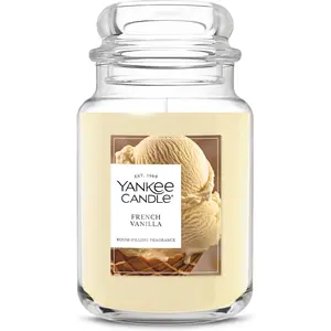 Yankee Candle French Vanilla, Scented Candle, 22oz Large Jar with up to 150 Hour Burn Time, Giftable, Holidays