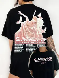 [Sale Up To 30%] + [Free Ship] CARDIII BBB Graphic 2 Sided T-shirt, Miss Drama Shirt, Car-B Inspired Little Miss Drama Tour 2026 Shirt, Gift For Music Fans Shirt