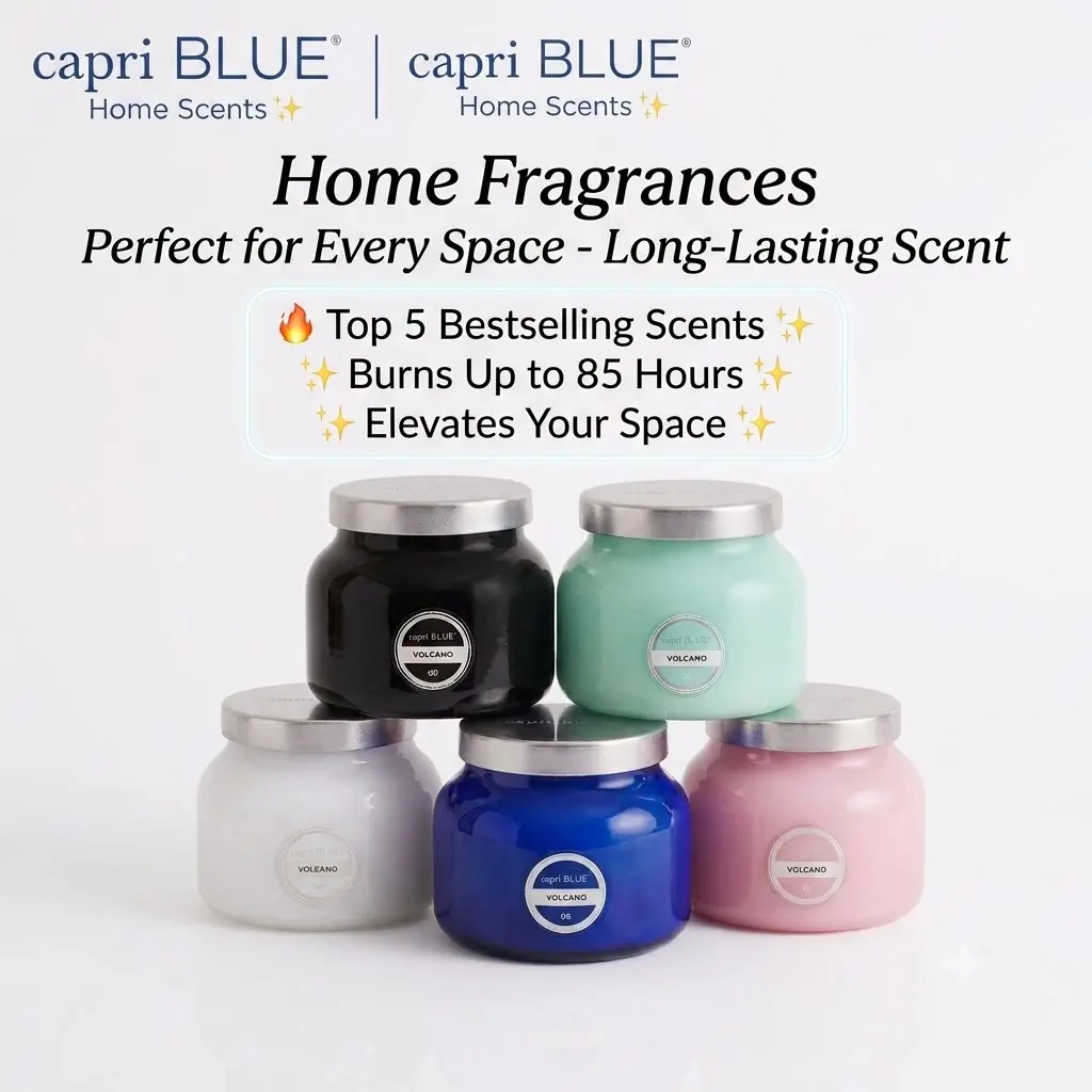 Capri Blue Volcano Scented Candles - Luxury Glass Jar Candles for Home Scented with Tropical Fruit & Sugared Citrus - Soy Wax Blend - Capri Blue Volcano Decor Pink - Ornaments