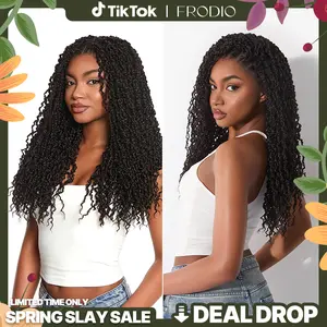 [New Arrival] Frodio Veralux™ Fiber 13x6 Lace Front Twist Curl Synthetic Wig |24" Boho Twist Curly Wig for Black Women | Glueless Ready to Wear