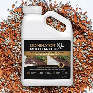DOMINATOR XL Mulch Anchor - Best Mulch & Pea Gravel Glue for Your Landscape Garden Outdoor
