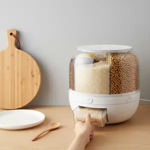 Rotating Grains Dispenser For Rice Millet Black Beans Kitchen Cupboard  home essentials