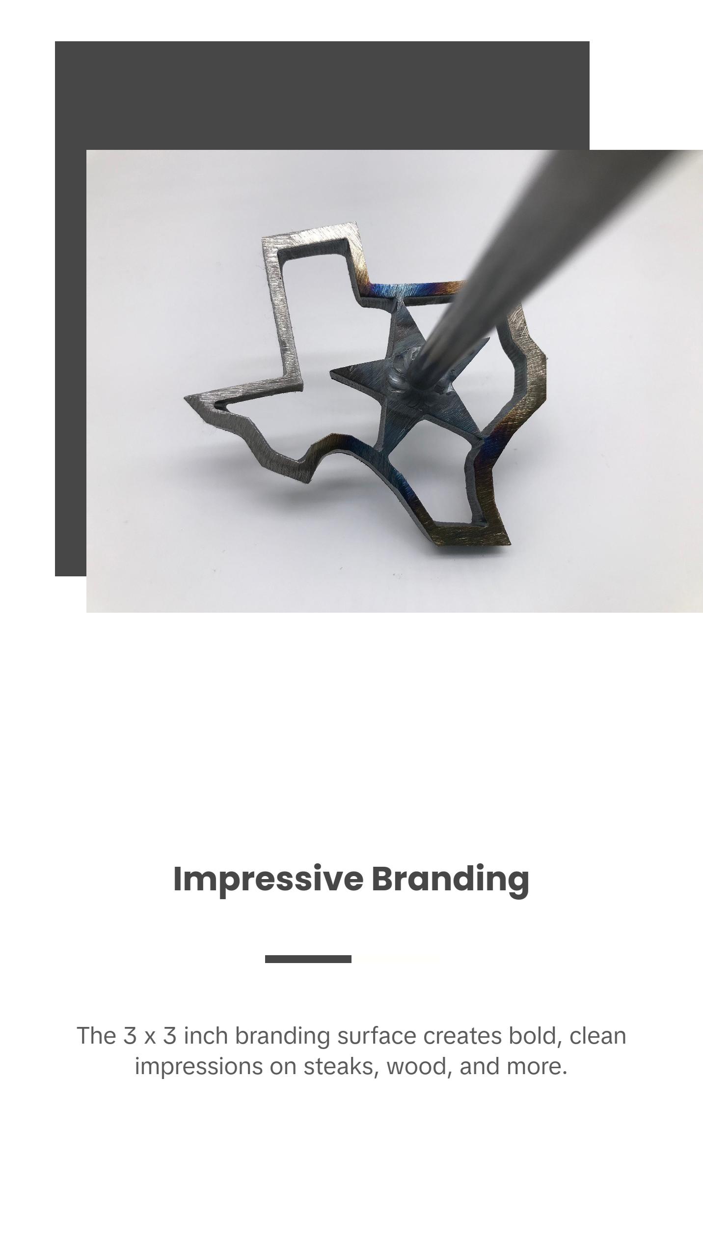 Texas Star Branding Iron for BBQ, Leather, Steaks