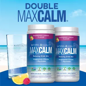 Double MaxCalm - 2 Pack MaxCalm Relaxing Drink Mix Bundle - Anti Stress Drink Mix - With Ionic Magnesium Citrate + Glycinate - Raspberry Lemon Flavor