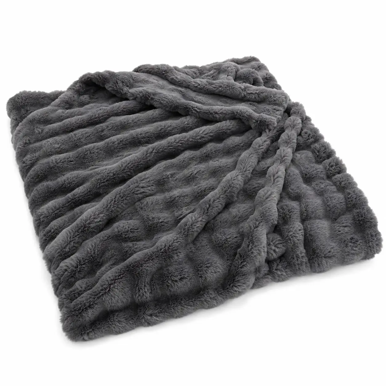 80 x 80 Inch Oversized Faux Fur Blanket, Soft Plush Square Throw Blanket for Bed, Sofa, Couch & Everyday Home Comfort