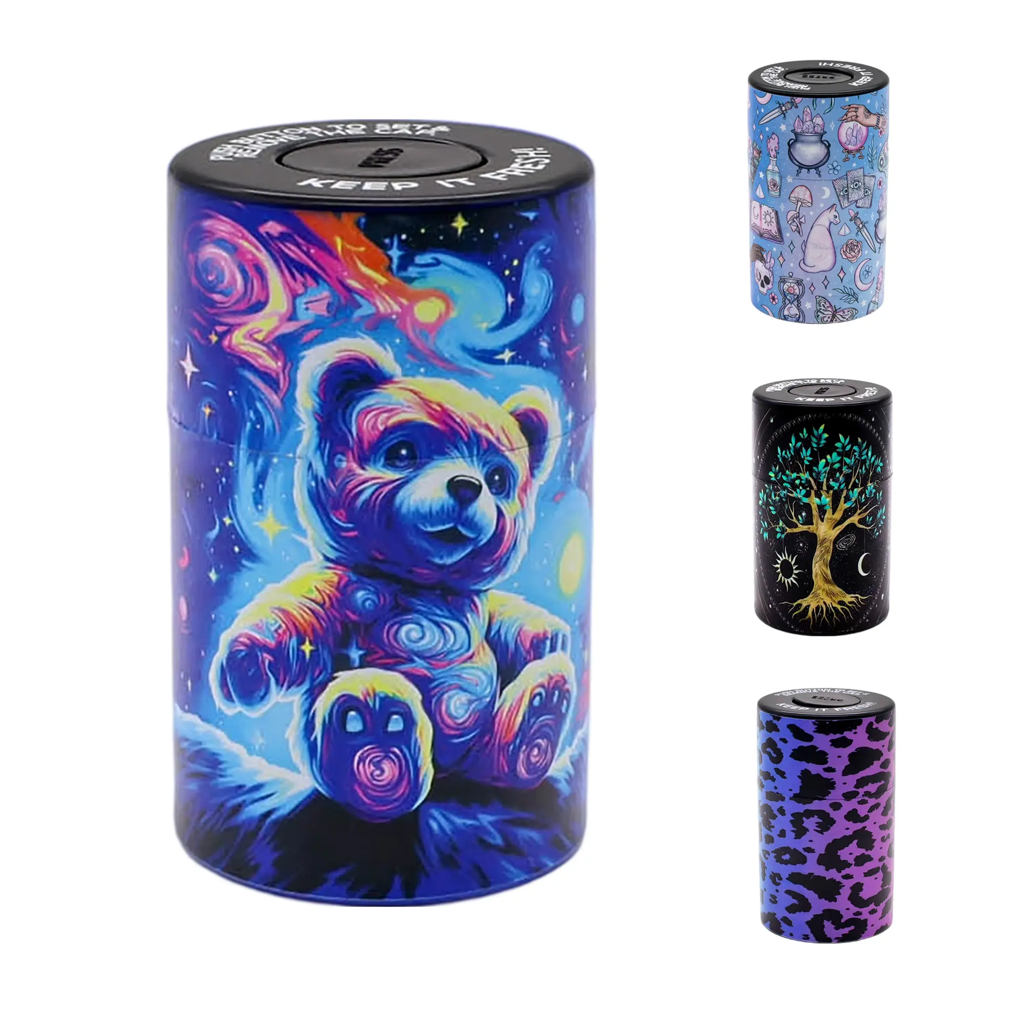Sealed storage jars, multi-functional moisture-proof and smell-resistant storage containers, suitable for home storage and outdoor travel, kitchen organization, decorative printed storage jars, home decor jars, and holiday gifts.
