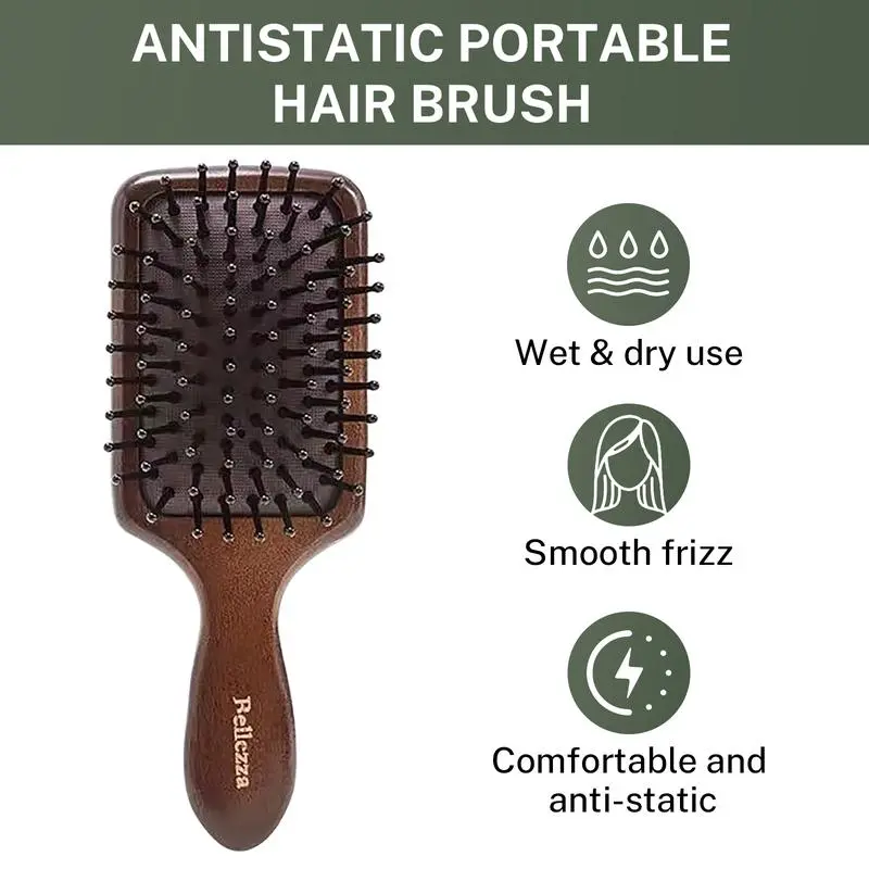 Travel-Size Anti-Static Mini Air Cushion Hairbrush - Scalp Massager, Durable Haircare Companion for Male Office Workers, Back to School Hairstyles Use, Purse Toiletry Self Care Product